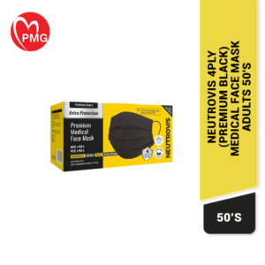 Neutrovis 4Ply (Premium Black) Medical Face Mask Adults