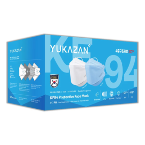 Yuka Zan KF94 4Ply Mask  (Kids/Sky Blue/Cotton White)