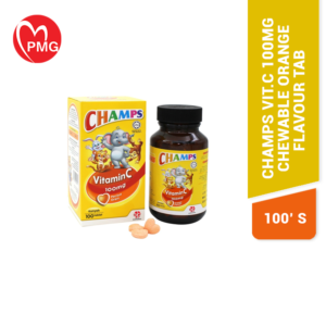 Champs Vitamin C 100mg Chewable Orange Flavour Tablet